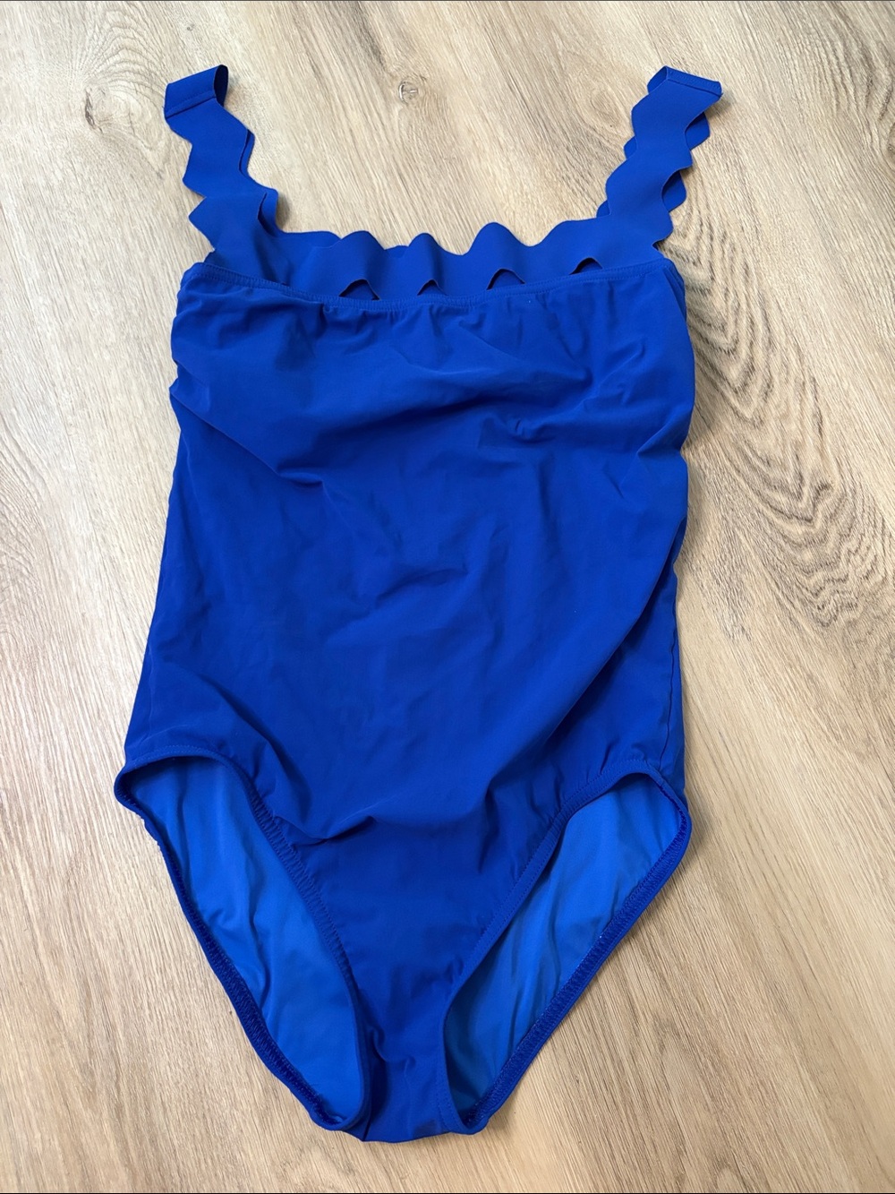 KARLA COLLETTO Ines Rick Rack Underwire One Piece Swimsuit size 10 blue summer